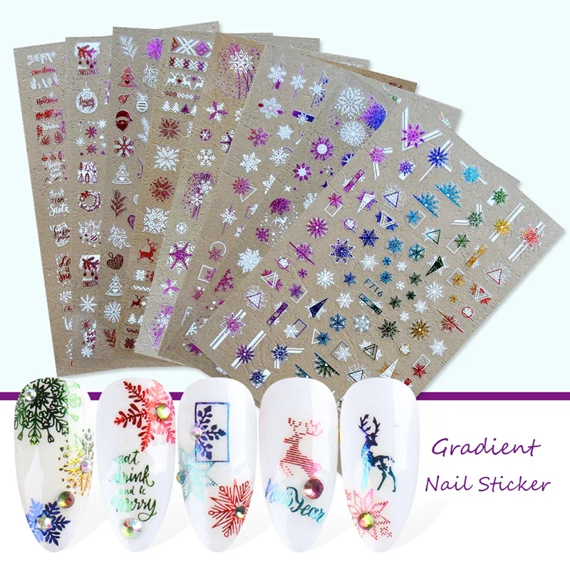 Nail Art Xmas Design - 크리스마스 네일 스티커 겨울 산타 클로스