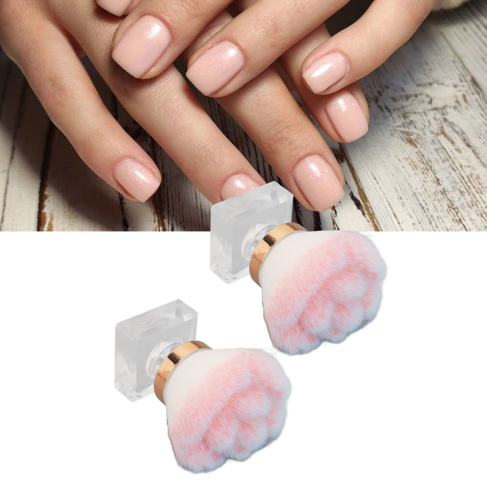 Nail Art Pink Soft - 2개입 핑크 소프트 브러쉬 네일 먼지