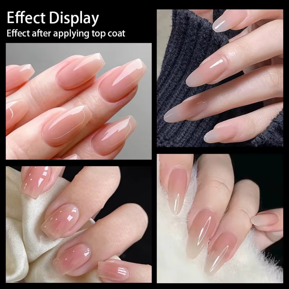 Nail Art Extension - 24개 무광 누드색 가짜 손톱 패션