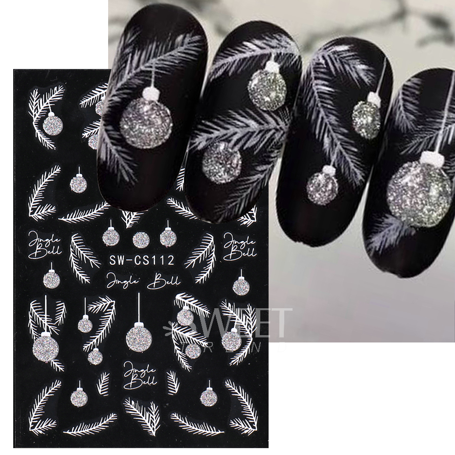 새로운 크리스마스 시리즈 매니큐어 스티커 반짝 이는 반 - Nail Art Xmas Design 리뷰 및 가격
