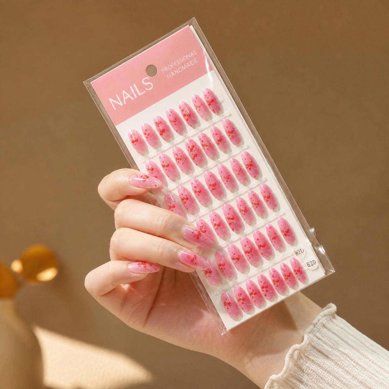 1봉지 소프트 그라데이션 핑크 체리 프레스온 네일 핑크 - Nail Art Pink Soft 리뷰 및 가격