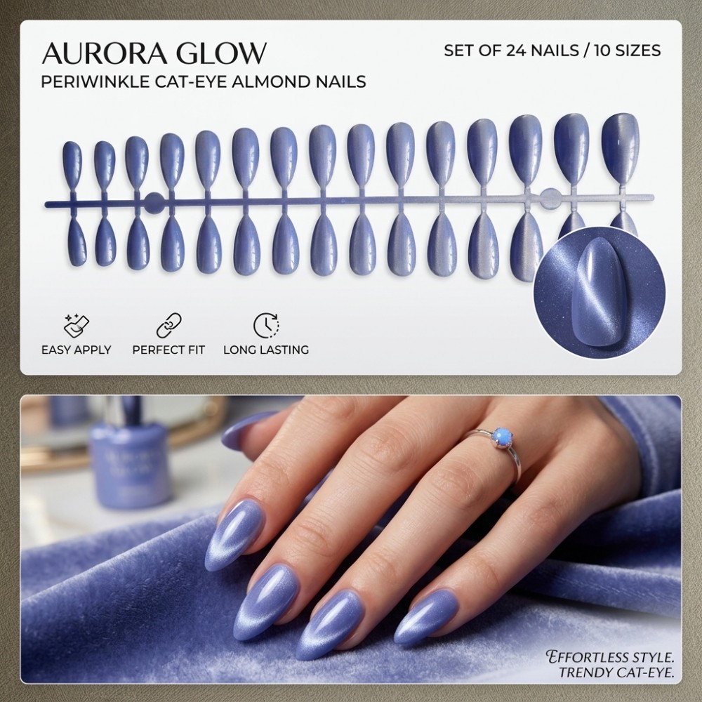 24개입 짧은 스퀘어 프레스온 네일, 풍부한 브론즈 브 - Nail Art Extension Cat Eye 리뷰 및 가격