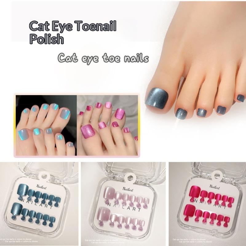 새로운 10개입/박스 프랑스풍 가짜 손톱 광택 캣아이  - Nail Art Extension Cat Eye 리뷰 및 가격