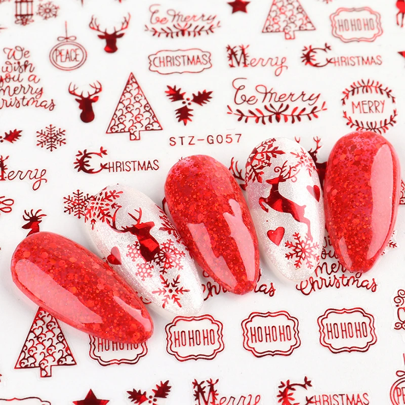크리스마스 네일 액세서리, 레드 골드, 겨울 크리스마스 - Nail Art Xmas Design 리뷰 및 가격