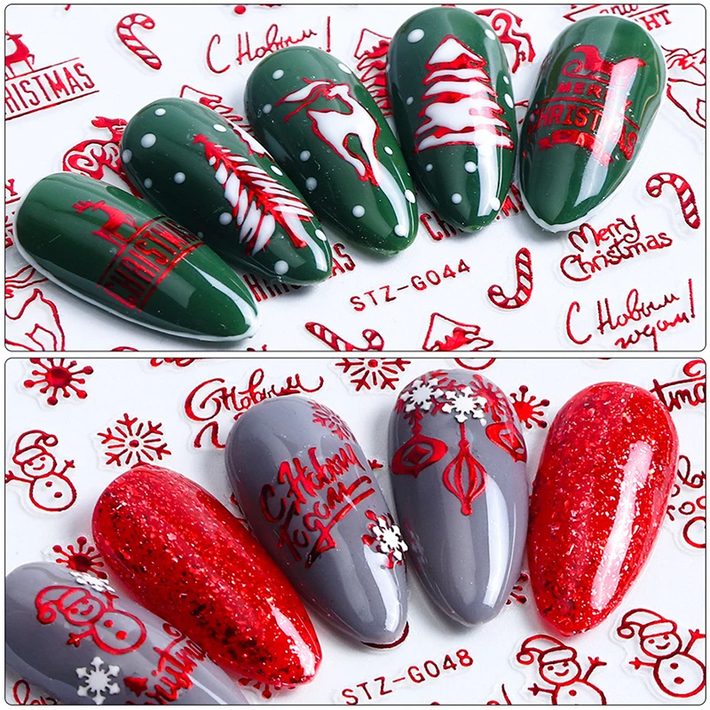 크리스마스 네일 액세서리, 레드 골드, 겨울 크리스마스 - Nail Art Xmas Design 리뷰 및 가격