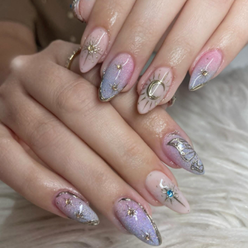 24개 금박 스타라이트 스틱온 네일아트 글리터 라인스톤 - Nail Art Glitter 리뷰 및 가격