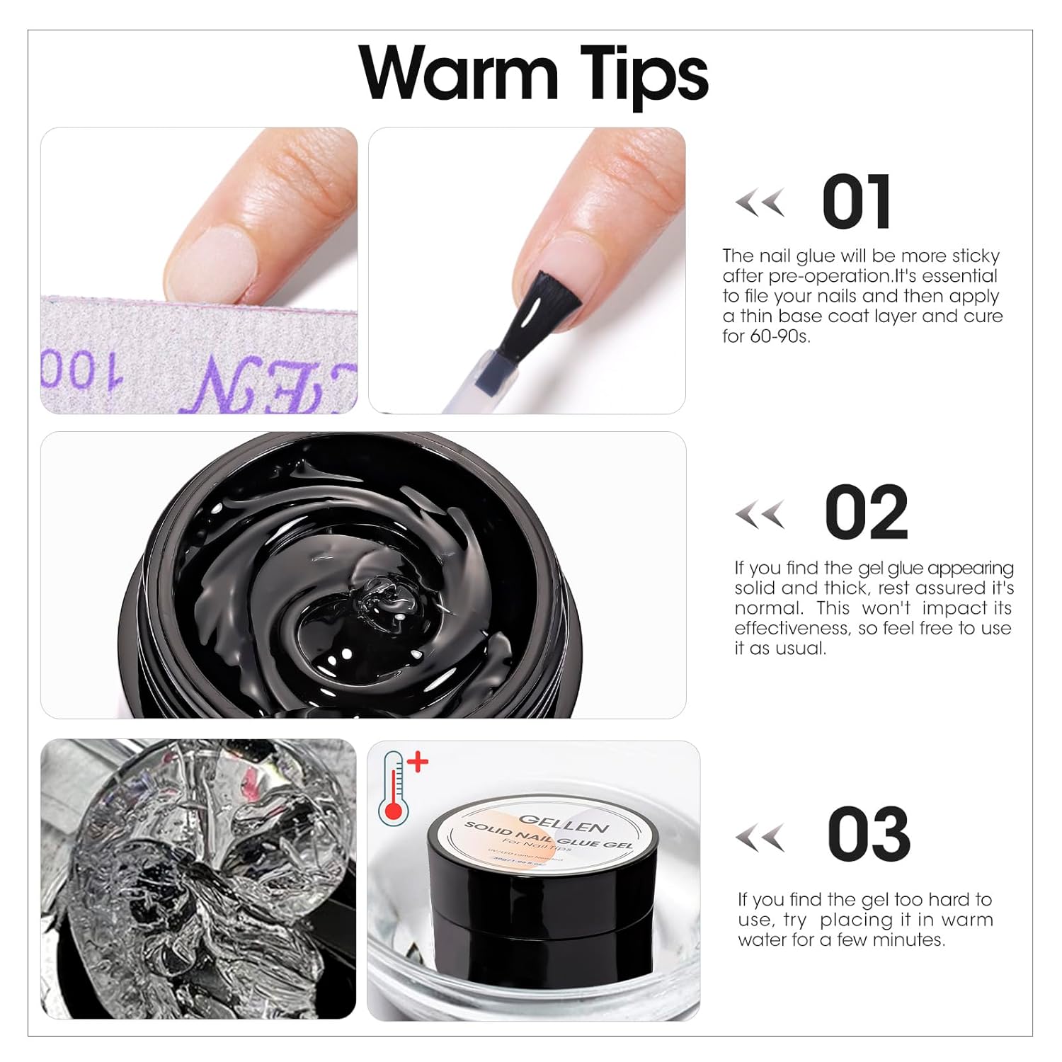 젤렌 네일 솔리드 글루 빌더 클리어 강화 젤 네일 팁  - Nail Art Extension 리뷰 및 가격