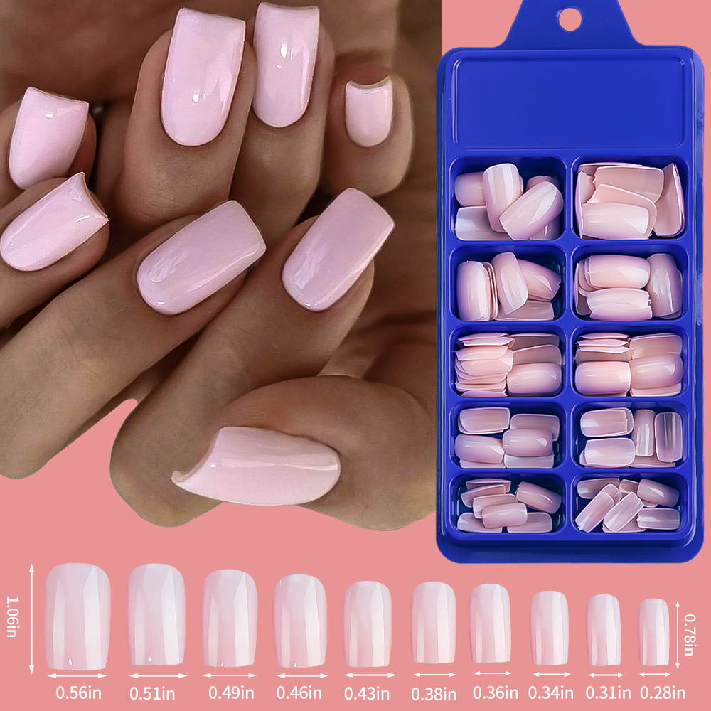 100/120pcs 핑크 화이트 프레스 온 네일 중간  - Nail Art Extension 리뷰 및 가격