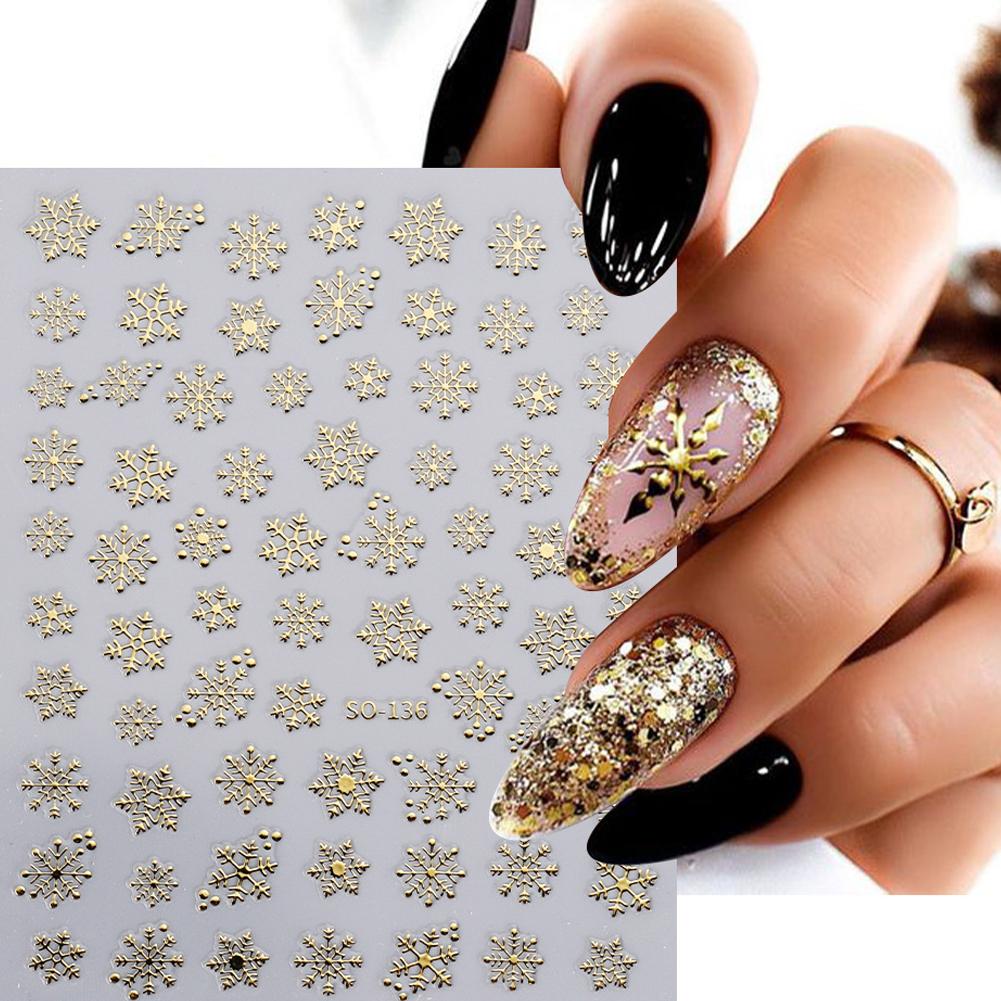 크리스마스 네일 아트 스티커 네일 데칼 셀프 접착식 금 - Nail Art Xmas Design 리뷰 및 가격