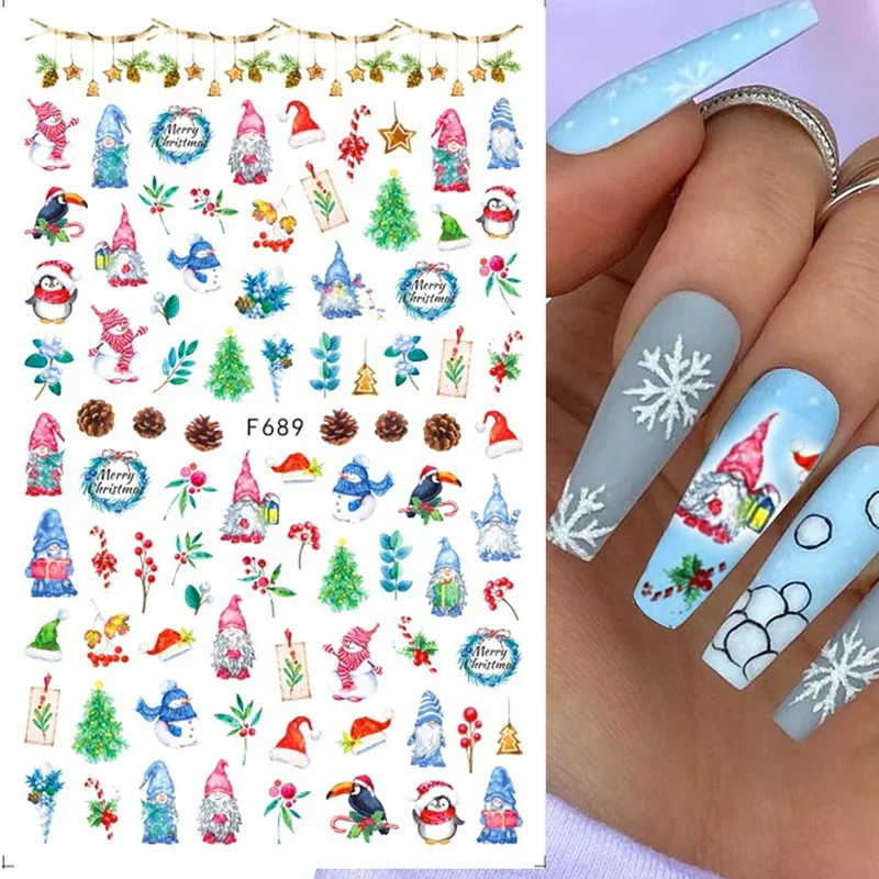 크리스마스 네일 스티커 겨울 산타 클로스 눈송이 자체  - Nail Art Xmas Design 리뷰 및 가격