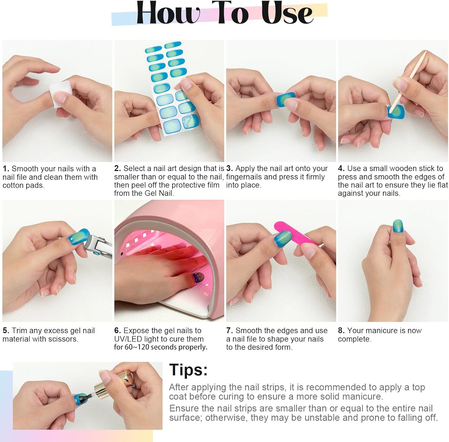 20/22팁 UV 세미 큐어드 젤 네일 스티커 크리스마 - Nail Art Xmas Design 리뷰 및 가격
