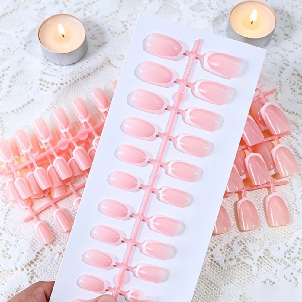 120개입 짧은 스퀘어 프렌치팁 프레스온 네일즈 내추럴 - Nail Art Extension 리뷰 및 가격