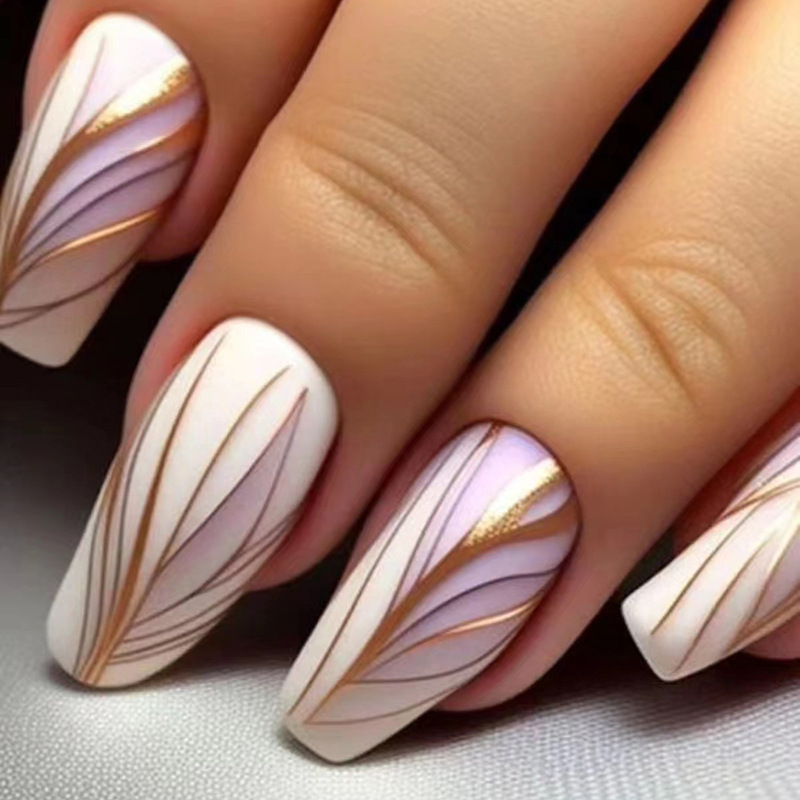 24개 짧은 발레 스타일 인조 손톱 젤리 접착제 포함  - Nail Art Glitter 리뷰 및 가격
