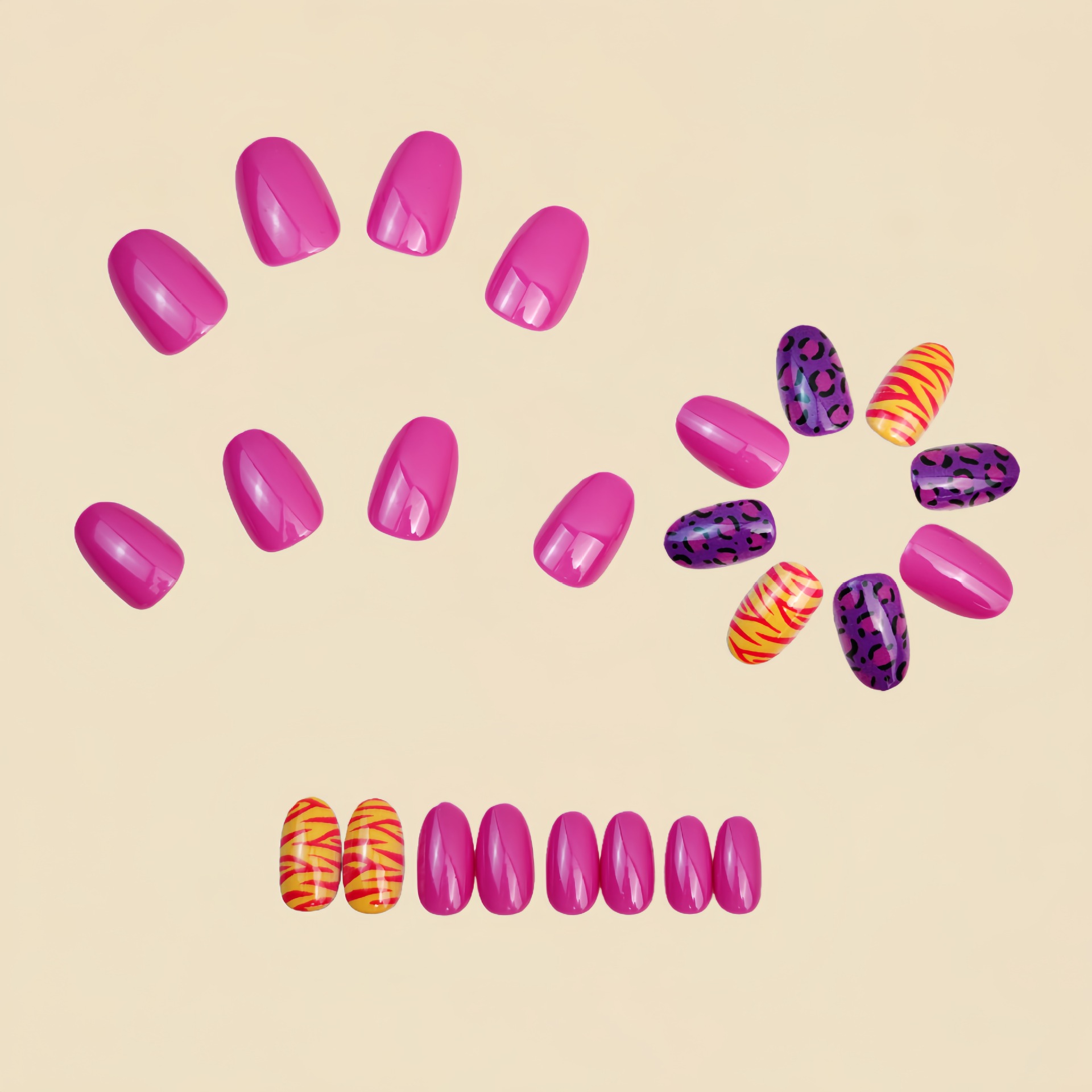여성 소녀들을 위한 짧고 긴 가짜 손톱 패션 레오파드  - Nail Art Glitter 리뷰 및 가격