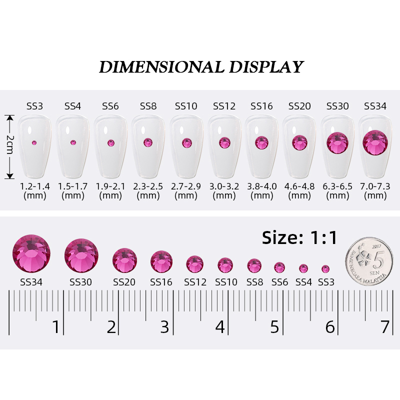 DUCRYSTAL 크리스탈 모조 다이아몬드에 자홍색 접 - Nail Art Fuchsia 리뷰 및 가격