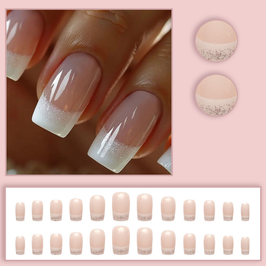 24개/세트 여성용 중간 사이즈 사각형 가짜 손톱, 누 - Nail Art Glitter 리뷰 및 가격