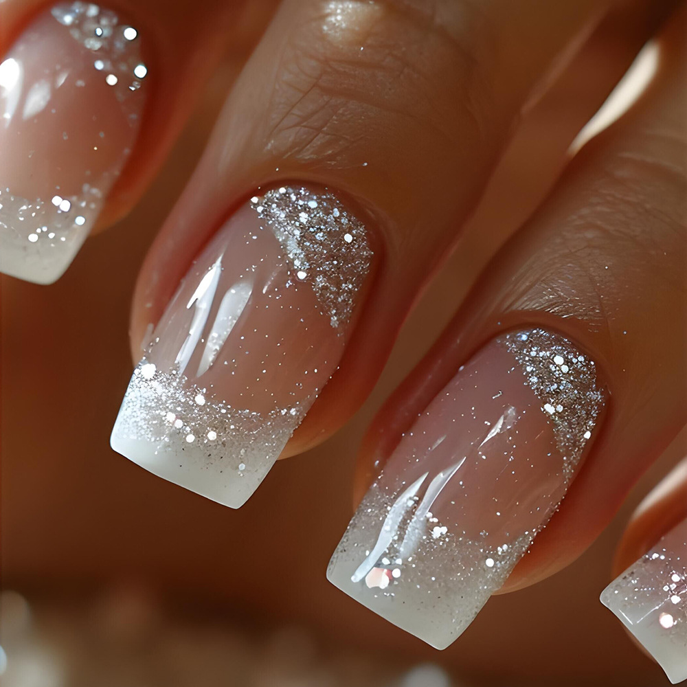 24개/세트 여성용 중간 사이즈 사각형 가짜 손톱, 누 - Nail Art Glitter 리뷰 및 가격
