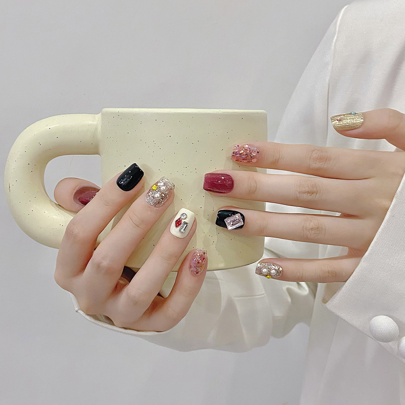 수제 프레스 네일 글리터 핑크 스팽글 고양이 눈 광택  - Nail Art Glitter 리뷰 및 가격