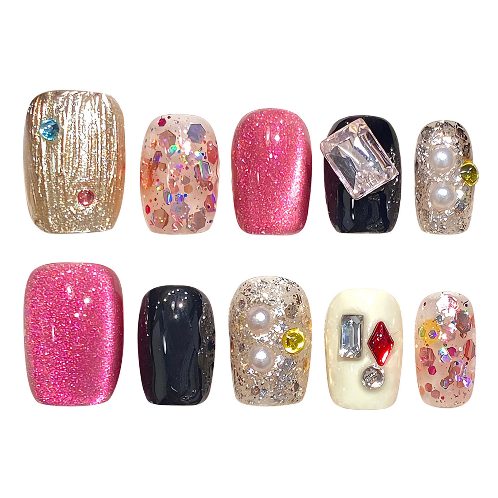 수제 프레스 네일 글리터 핑크 스팽글 고양이 눈 광택  - Nail Art Glitter 리뷰 및 가격