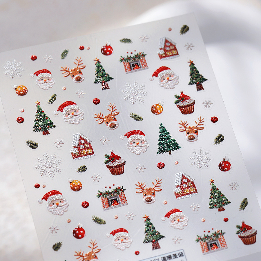 귀여운 크리스마스 곰 & 진저브레드 네일 스티커 - 크 - Nail Art Xmas Design 리뷰 및 가격