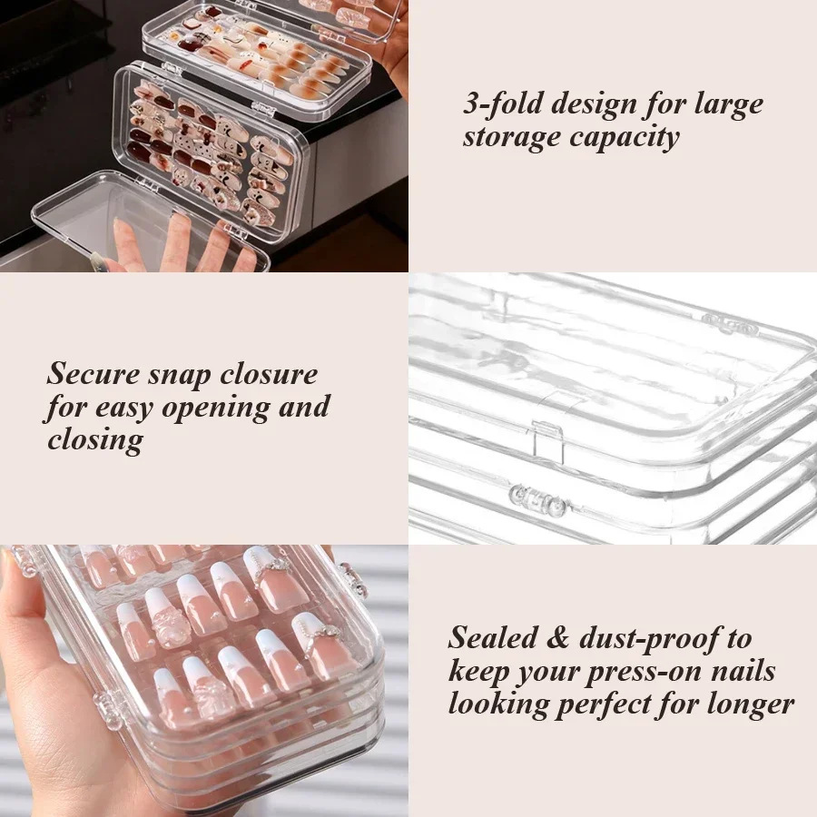 투명 접이식 프레스온 네일 보관함, 살롱 및 DIY 네 - Nail Art Quotes 리뷰 및 가격