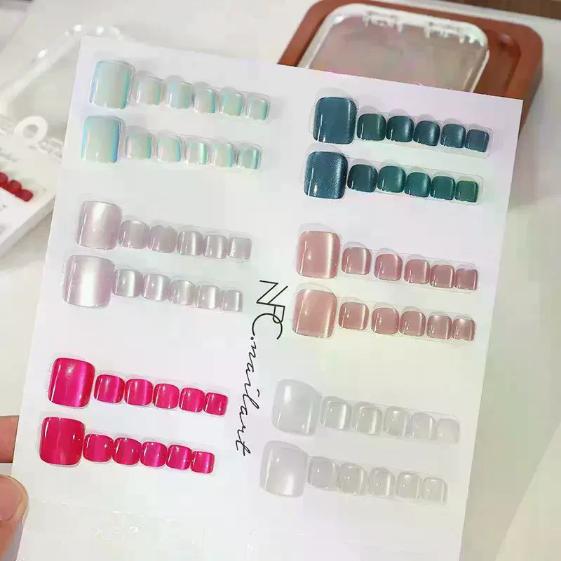 /Kuz/10개입/박스 프랑스산 가짜 손톱 광택 캣아이 - Nail Art Extension Cat Eye 리뷰 및 가격