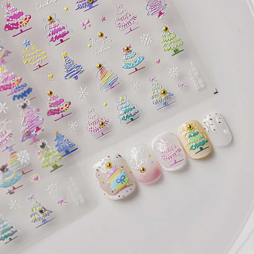 크리스마스 네일 아트 스티커 데칼, 5D 엠보싱 골드  - Nail Art Xmas Design 리뷰 및 가격