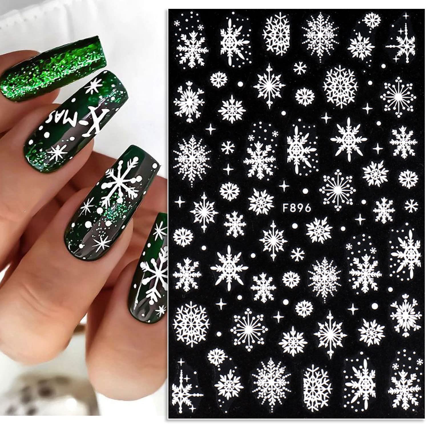 3D 눈송이 네일 아트 데칼, 화이트 크리스마스 디자인 - Nail Art Xmas Design 리뷰 및 가격