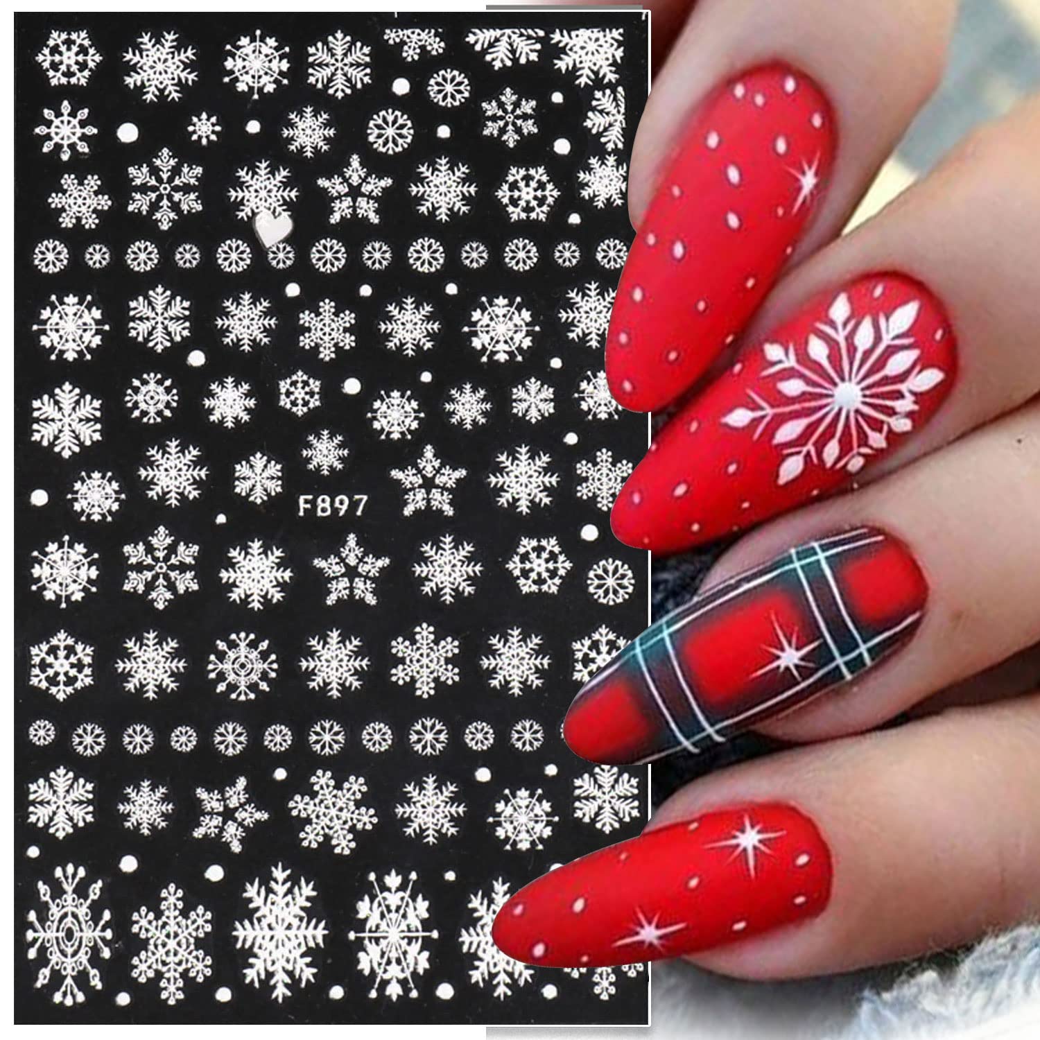 3D 눈송이 네일 아트 데칼, 화이트 크리스마스 디자인 - Nail Art Xmas Design 리뷰 및 가격
