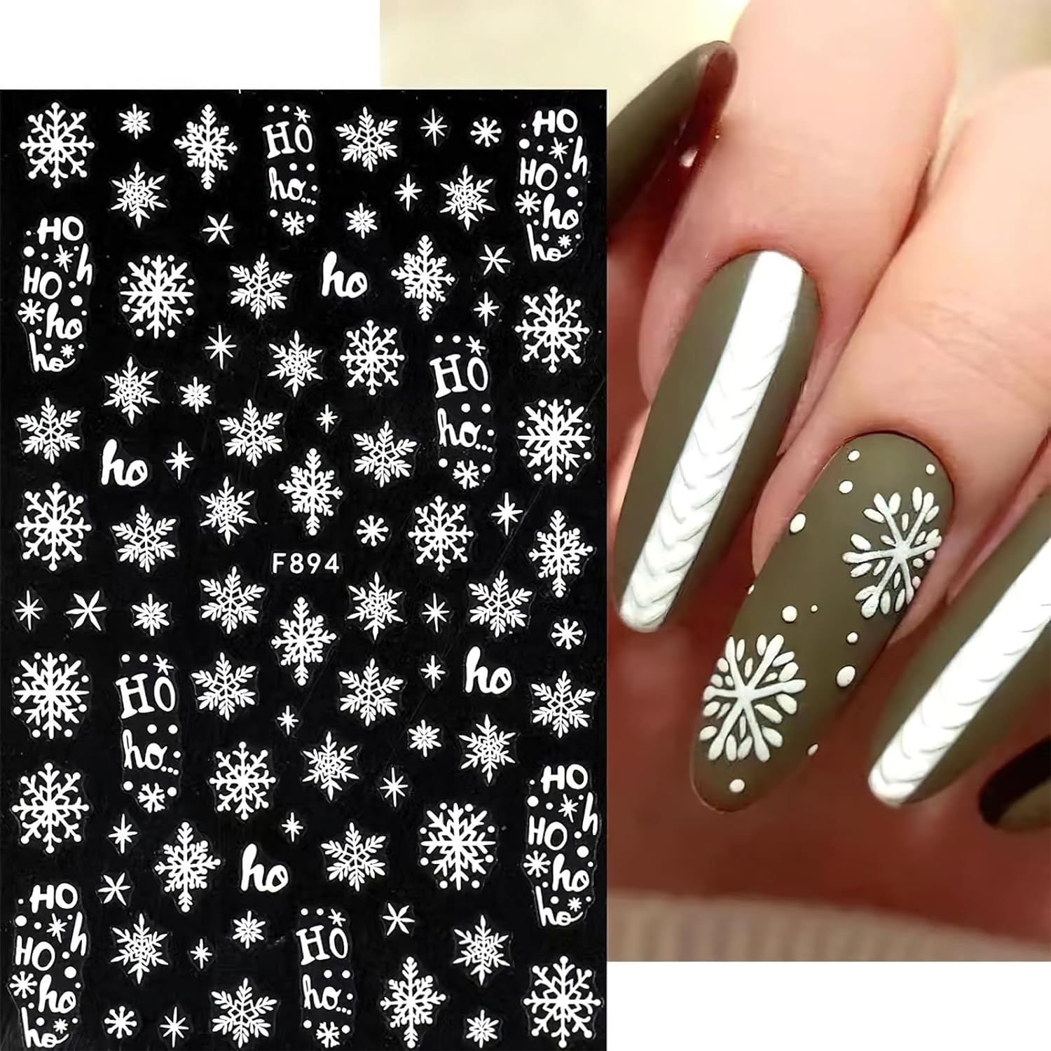 3D 눈송이 네일 아트 데칼, 화이트 크리스마스 디자인 - Nail Art Xmas Design 리뷰 및 가격