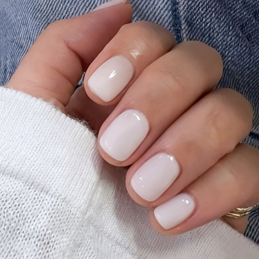 24개 밀키 화이트 프레스온 네일 짧은 스퀘어 반투명  - Nail Art Extension 리뷰 및 가격